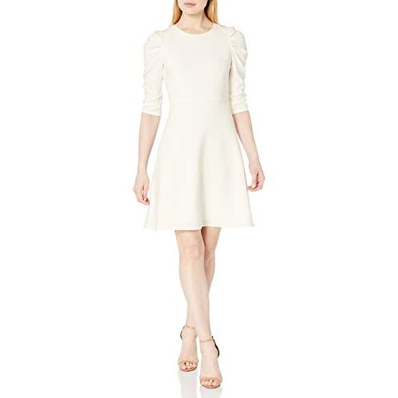 HALSTON Draped Sleeve Dress - Chalk white - Size 0 - NWT - Picture 6 of 6